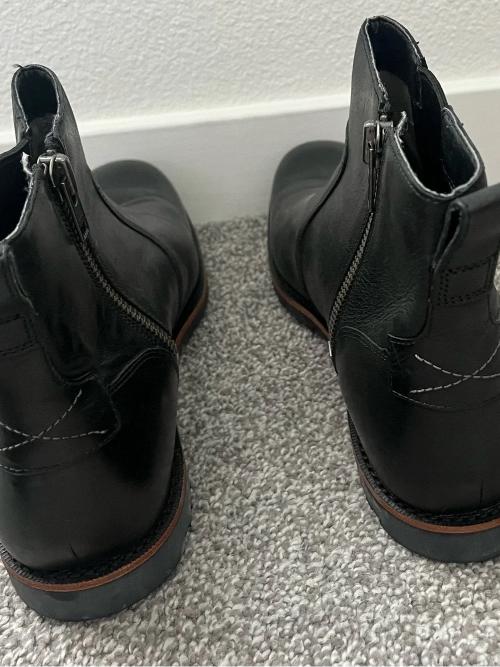 Men’s Timberland Black Leather Ankle Boots, size US 12